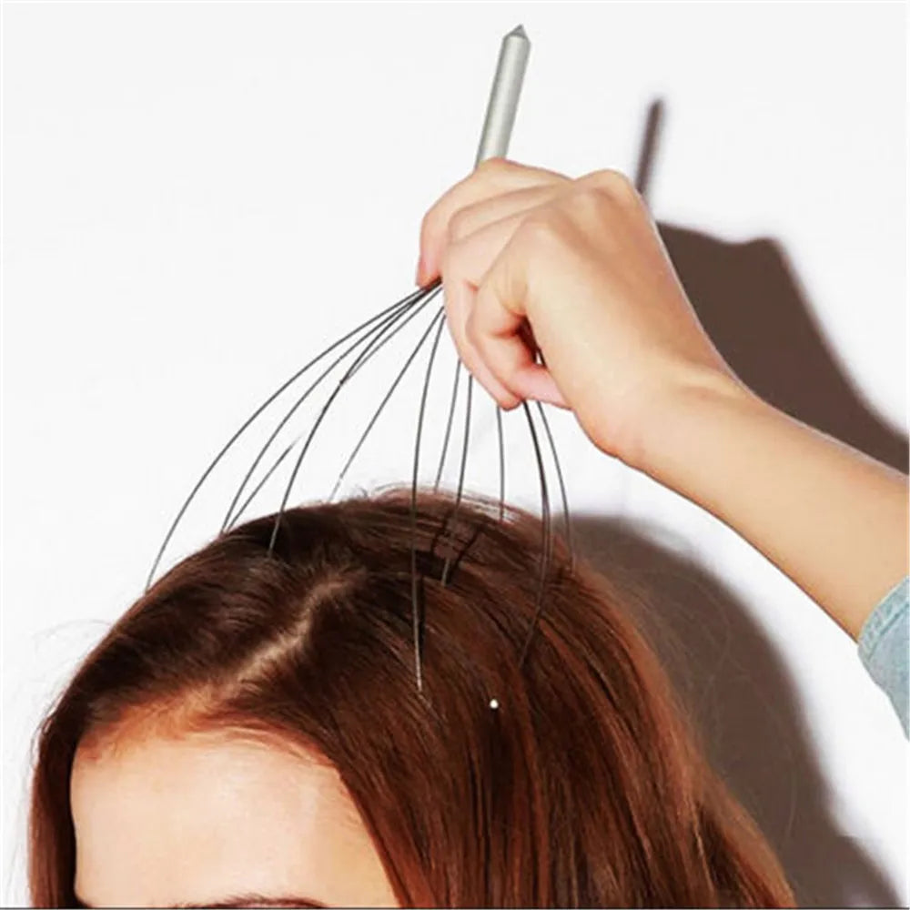 Kopfmassagegerät Kopfhaut Handheld Kopfmassagegerät Scratcher Kopfhautmassagegerät Reliever Nacken Stress und Kopf Arzt Stahlkugel Werkzeuge