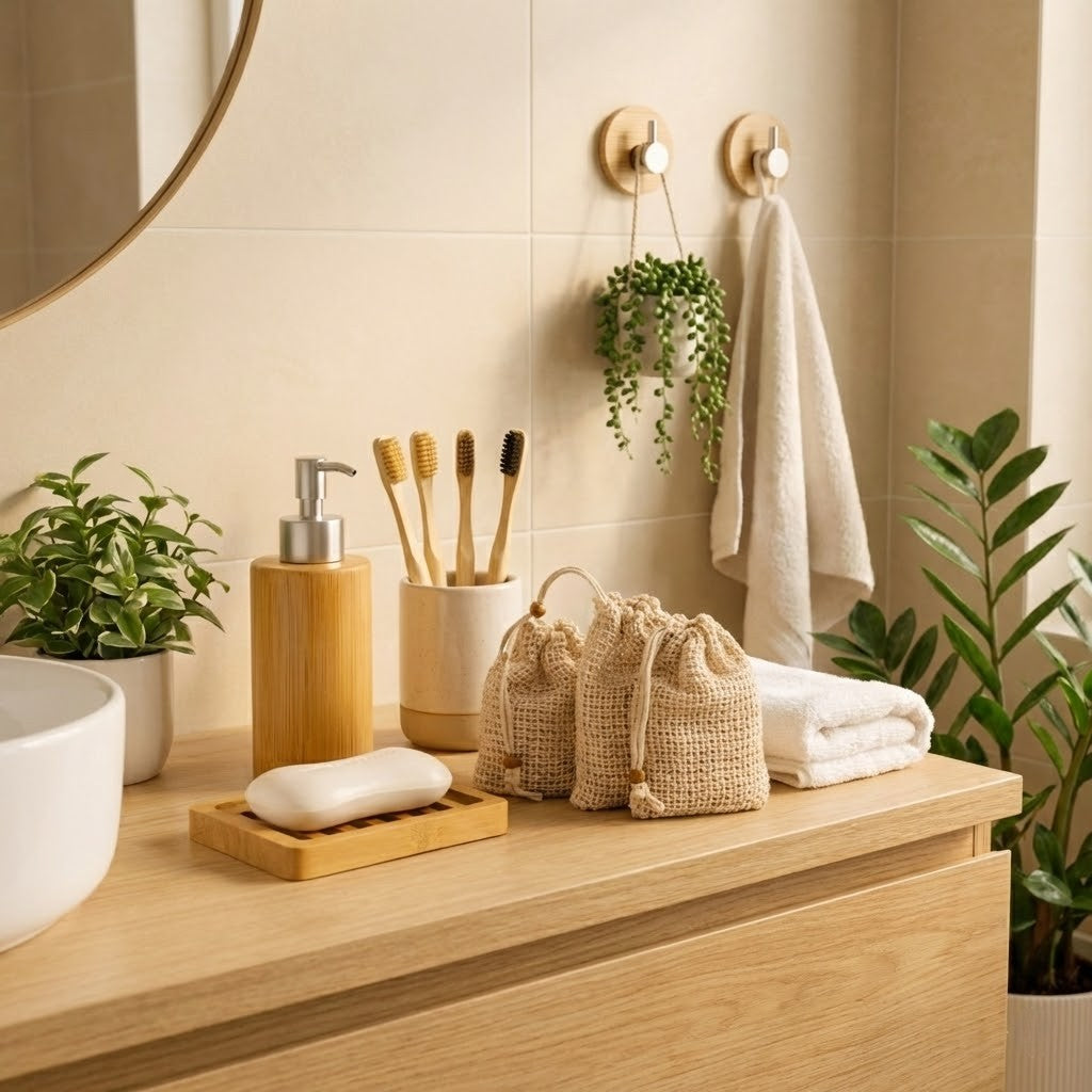 Badezimmer-Set aus Bambus | 11-teiliges Nachhaltigkeits-Starterset