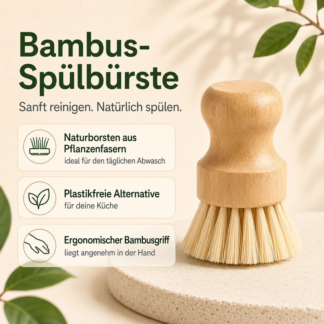 Sisal Spülbürste aus Holz – plastikfrei & kraftvoll reinigen