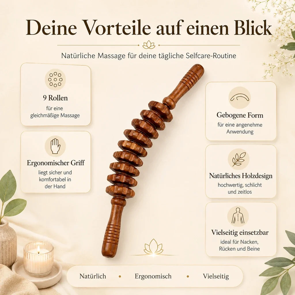 Holz-Massagerolle „Wohlfühlmoment“