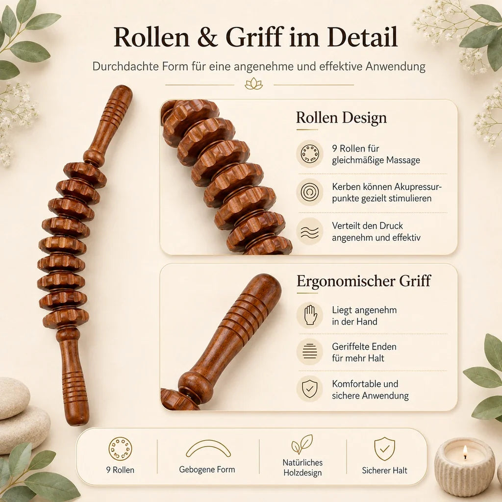 Holz-Massagerolle „Wohlfühlmoment“