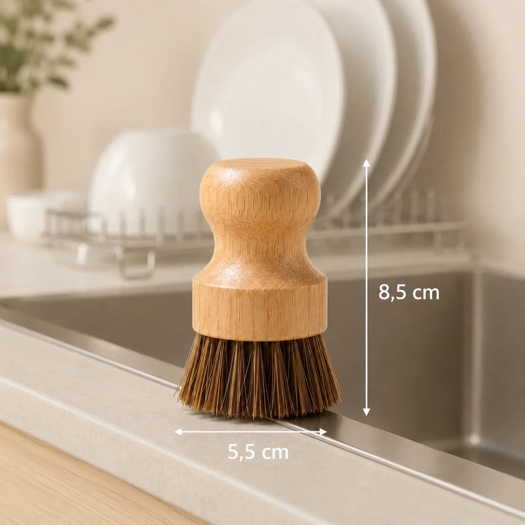 Kokos Spülbürste mit Holzgriff - Natürliche Topf- & Gemüsebürste