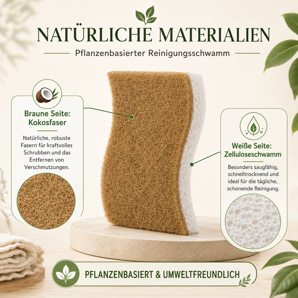 Kokosfaser Spülschwämme - Plastikfrei & Kratzfest für Geschirr