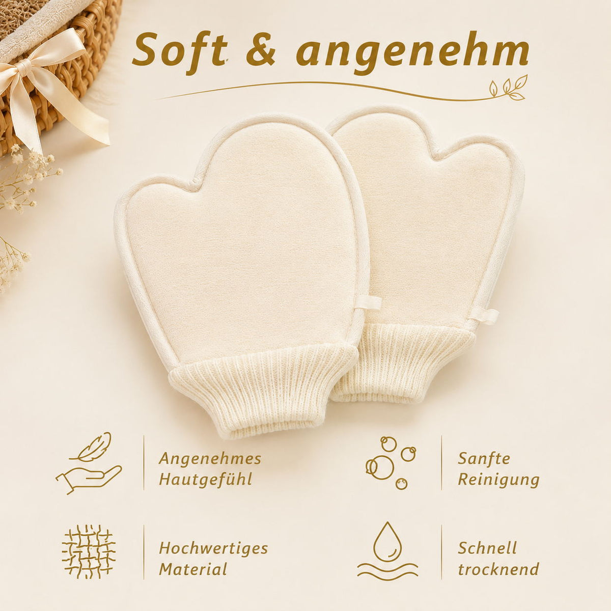 Peelinghandschuhe 2er Set – Erlebe Wohlfühlmomente!