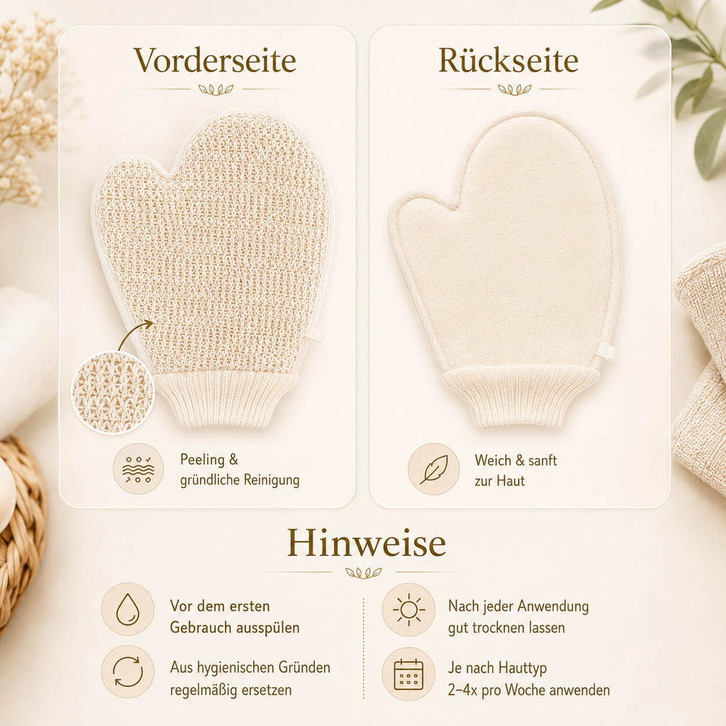 Peelinghandschuhe 2er Set – Erlebe Wohlfühlmomente!