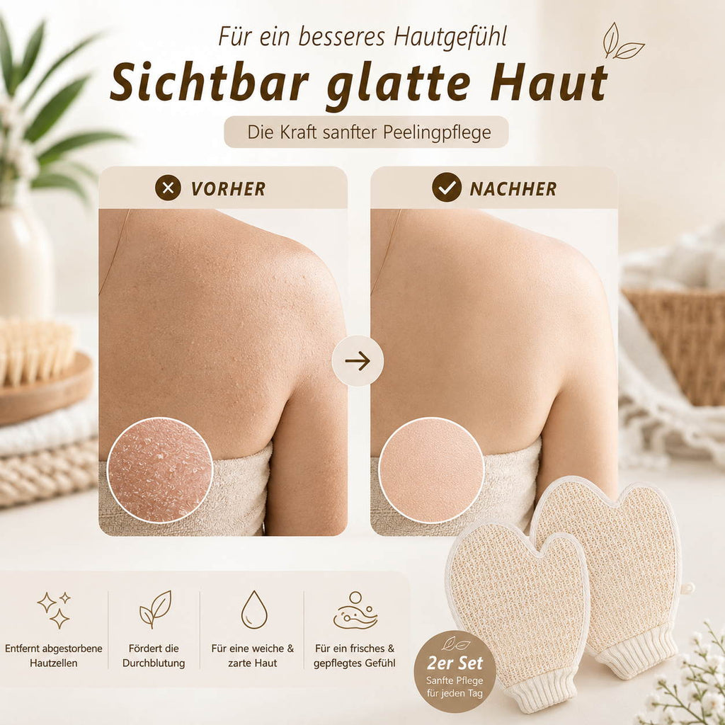 Peelinghandschuhe 2er Set – Erlebe Wohlfühlmomente!