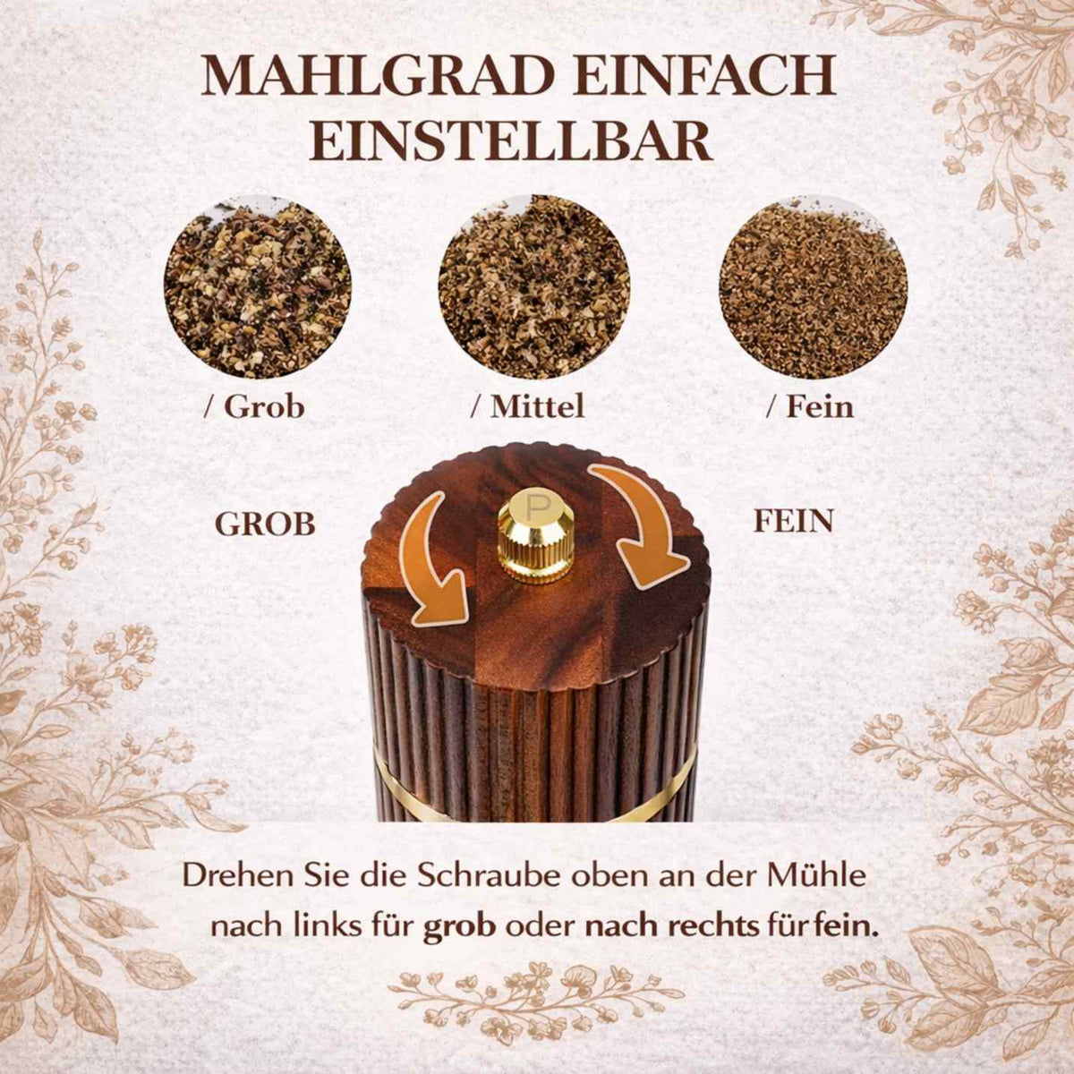 Edles Salz- & Pfeffermühlen Set aus Akazienholz