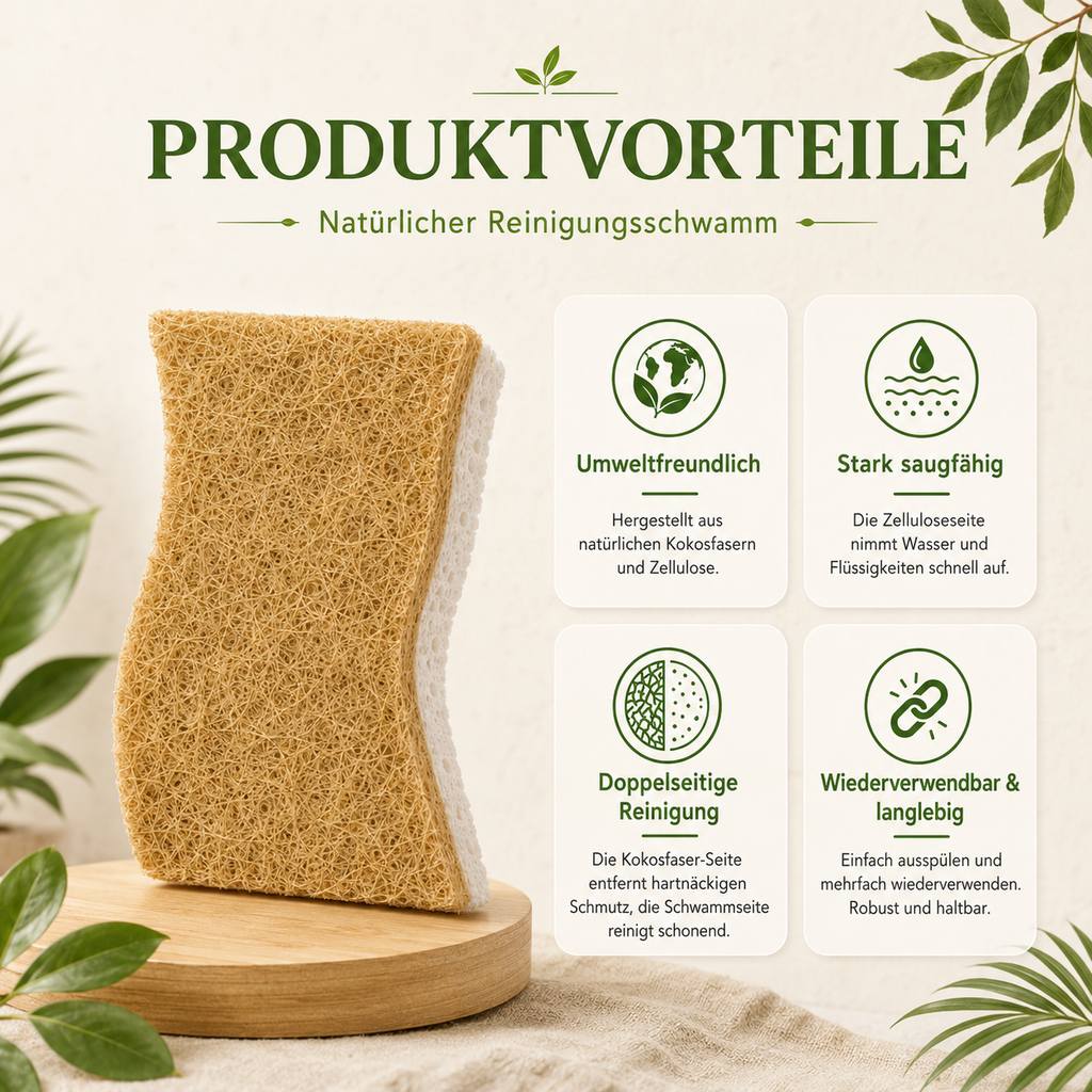 Kokosfaser Spülschwämme - Plastikfrei & Kratzfest für Geschirr