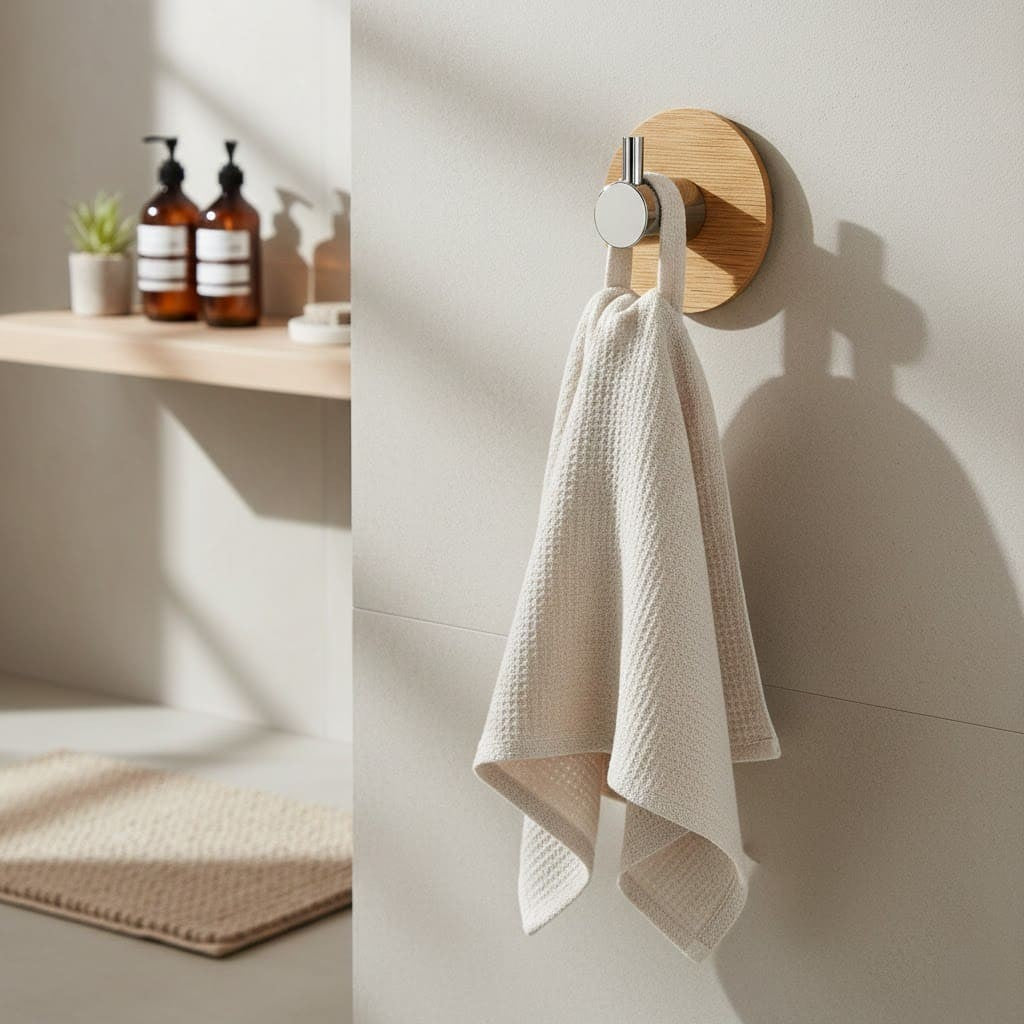 Bambus Wandhaken 3er/6er Set | Ohne Bohren & Selbstklebend