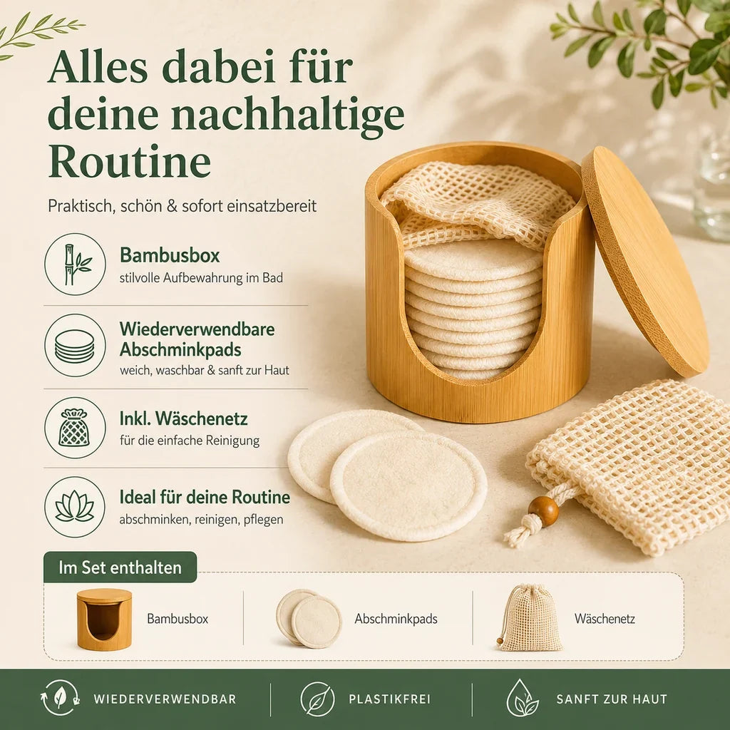 Wiederverwendbare Abschminkpads | 15er Set mit Box