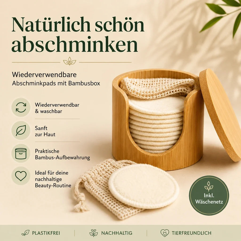 Wiederverwendbare Abschminkpads | 15er Set mit Box