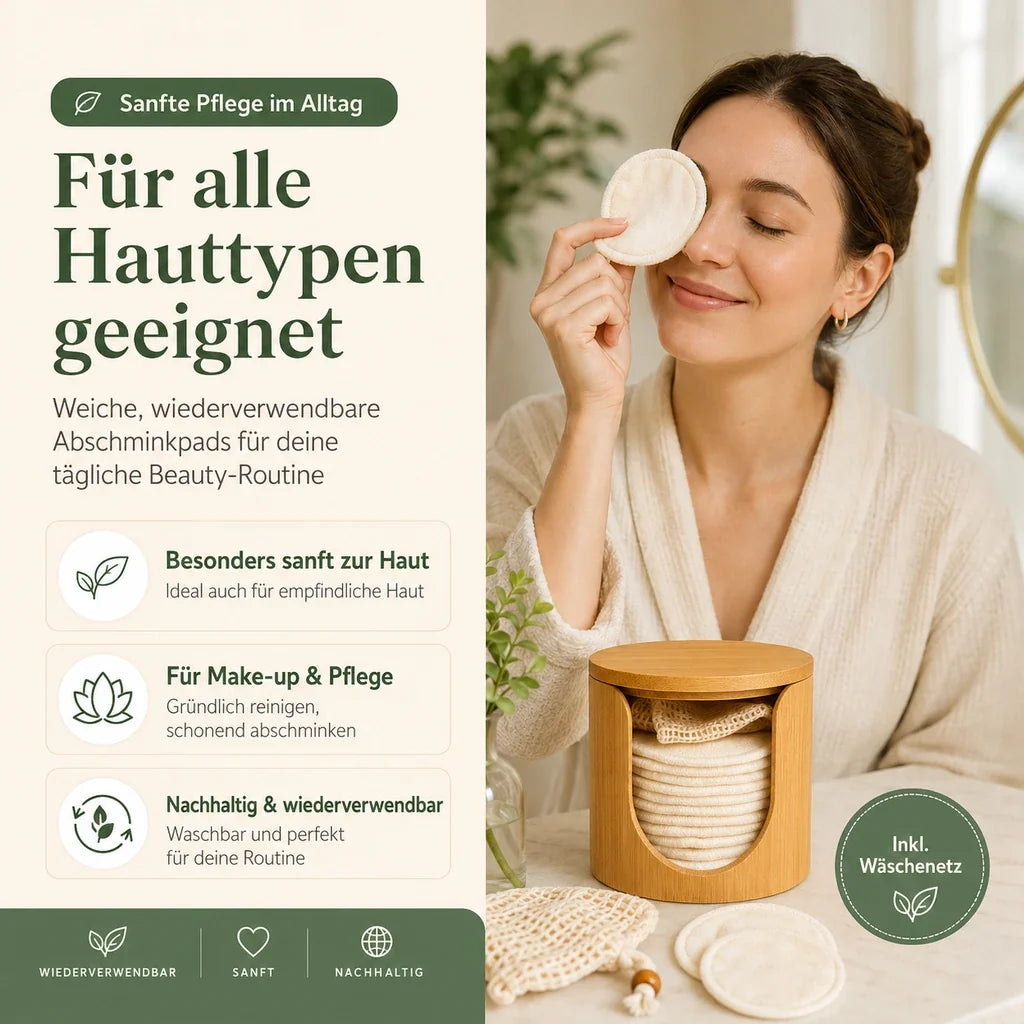Wiederverwendbare Abschminkpads | 15er Set mit Box