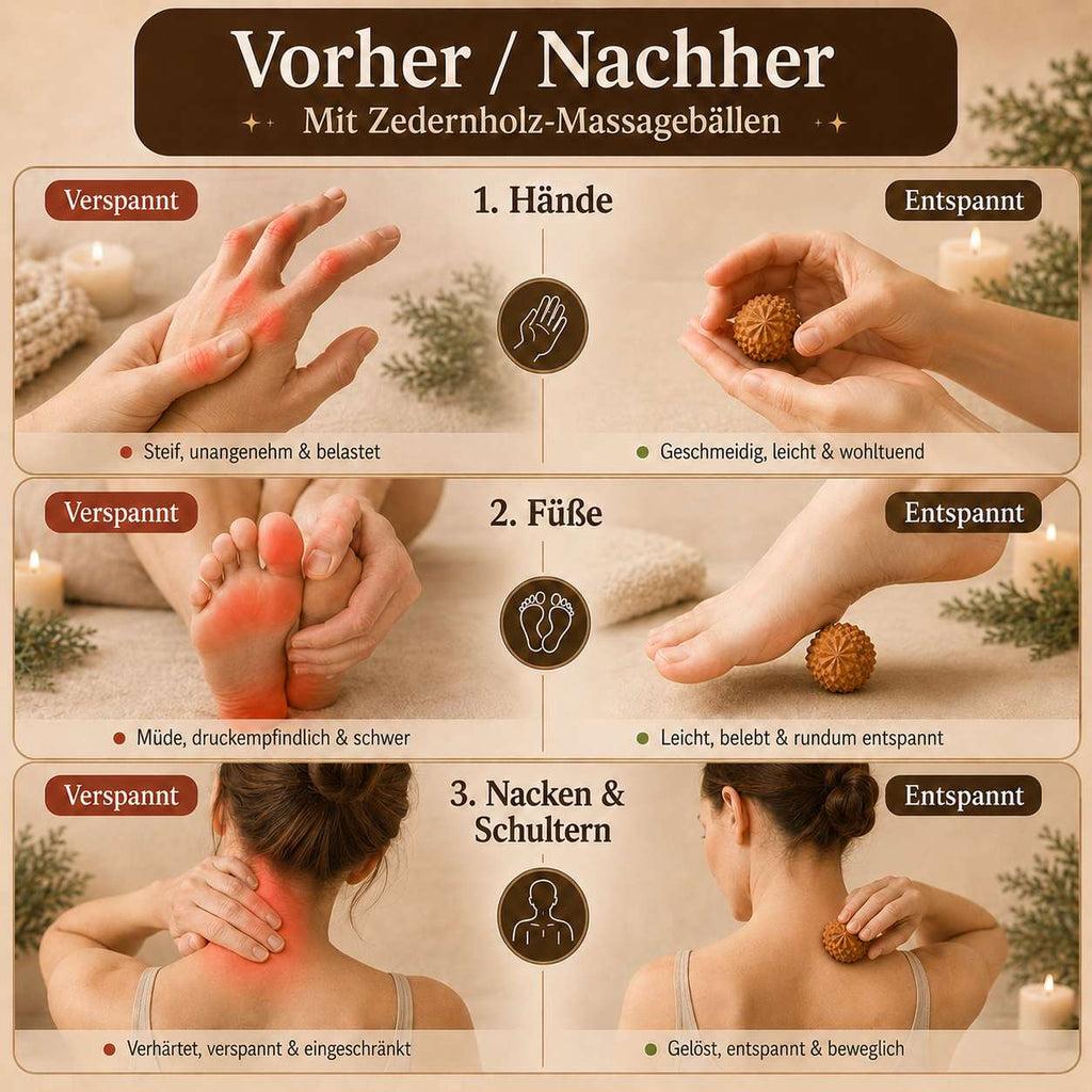 Zedernholz Massagebälle – 2er Set für natürliche Entspannung
